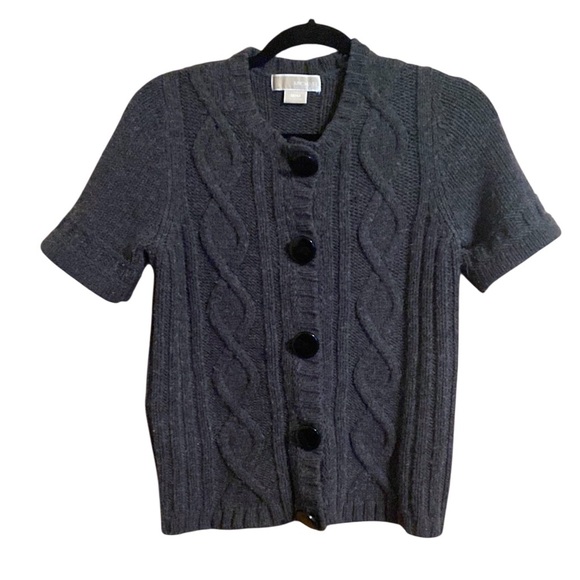 Michael Kors Short Sleeve Sweater Gray Medium - Picture 1 of 8